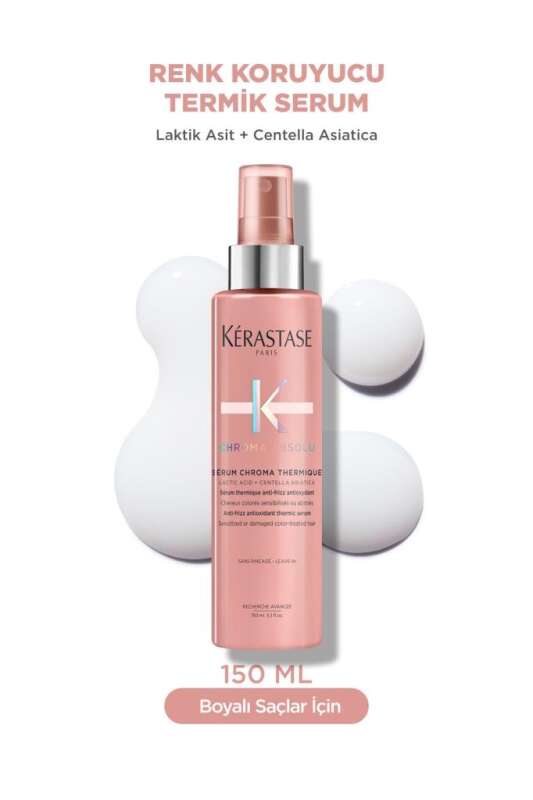 Kerastase Chroma Absolu Boyalı Saçlar İçin Elektriklenme Karşıtı Termik Serum 150ml | Antioksidanlı Koruma & Parlaklık - 1