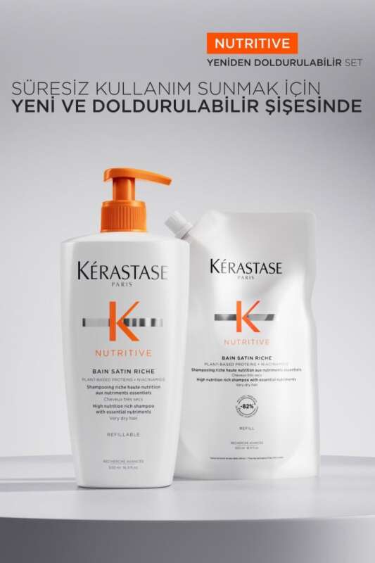 Kerastase Nutritive Bain Satin Riche Yoğun Nemlendirici Refill Şampuan 500 ml - 2