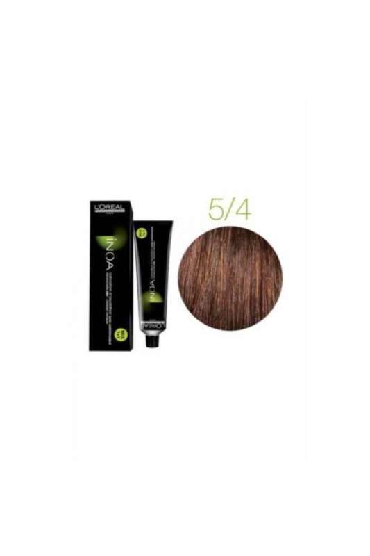 LOréal Professionnel INOA 5.4 Açık Kestane Bakır Saç Boyası 60 ml | Amonyaksız, Doğal ve Parlak Renk - 1