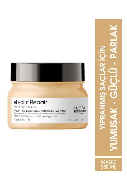 LOréal Professionnel Serie Expert Absolut Repair Yıpranmış Saçlar İçin Onarıcı Maske 250ml - Yoğun Keratin & Lipid Bakım - 1