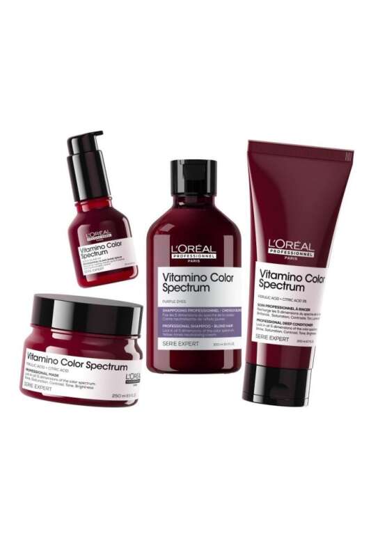 LOréal Professionnel Vitamino Color Spectrum Sarı Tonları Nötralize Eden Mor Şampuan 300 ml - Boyalı ve Açık Renkli Saçlar İçin - 6