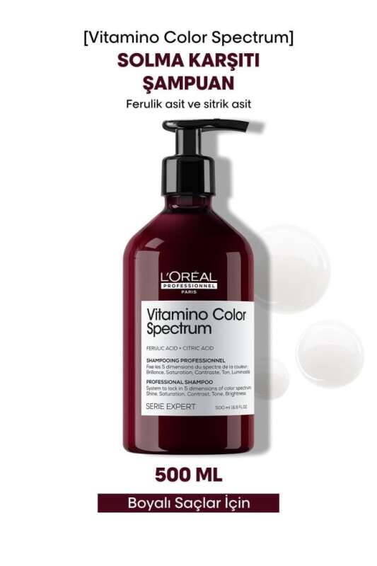 LOréal Professionnel Vitamino Color Spectrum Boyalı Saçlar İçin Solma Karşıtı & Renk Koruyucu Şampuan 500 ml - 1