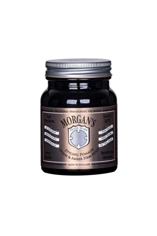 Morgans Pomade Oudh & Amber Firm Hold Pomade (Gold Label) 100gr | Sert Tutuşlu Oudh & Amber Saç Pomadı - 1